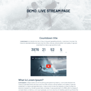Add Ons - Video Livestream Page