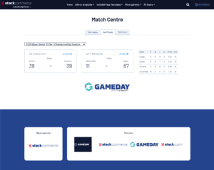 Stack Commerce Sports Websites - Pro Tier - GameDay Match Centre Integration and partner carousel example image